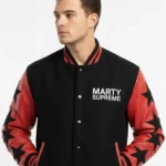Black and Red Marty Supreme Versity Jacket