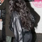 Charli XCX Marty Supreme Black Leather Jacket Back
