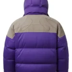 Marty Supreme BAFTA Screening Marty Purple Puffer Jacket Back