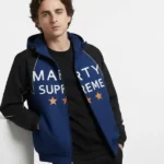 Marty Supreme Black And Blue Hooded Jacket