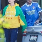 Marty Supreme Hailey Bieber Hooded Yellow And Green Jacket