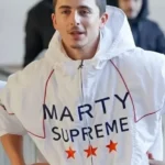 Marty Supreme Timothee Chalamet White Hooded Jacket