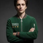 Marty Supreme Suede Green Bomber Jacket