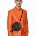 Marty Supreme Timothee Chalamet Orange Leather Blazer