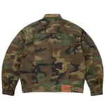 Jacquard Logos Denim Trucker Jacket Woodland Camo Back