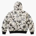 Schott Shearling Hooded Work Jacket Snow Camo Back