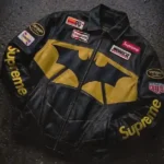 Supreme The Batman Black Leather Jacket