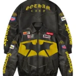 Supreme The Batman Leather Jacket Front And Back