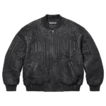 Supreme Embroidered Leather Black Jacket
