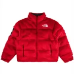 vwSupreme TNF Faux Fur Nuptse Red Jacket