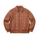 Supreme Quilted Studded Brown Jacket