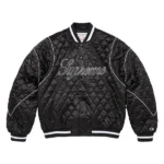 Supreme Quilted Varsity Black Jacket